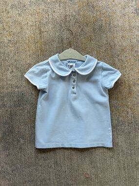 Classic Light Blue Polo Shirt with Peter Pan Collar - Jacadi Paris